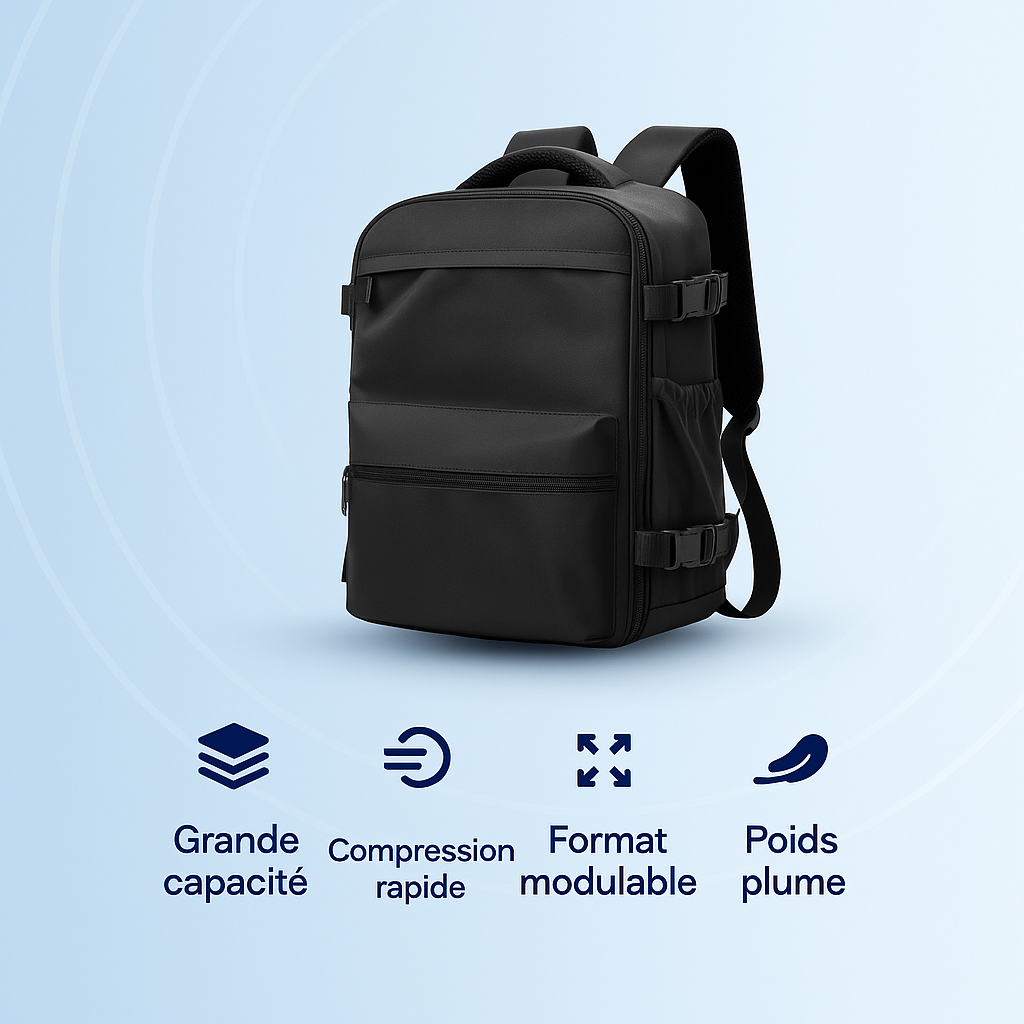 PackAir™ – Sac de voyage compressible 2-en-1 | Gagnez 50 % d’espace