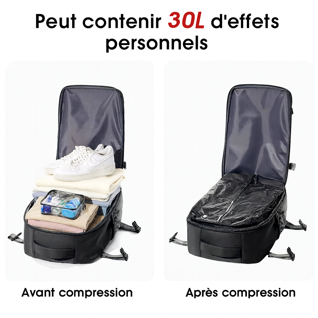 PackAir™ – Sac de voyage compressible 2-en-1 | Gagnez 50 % d’espace