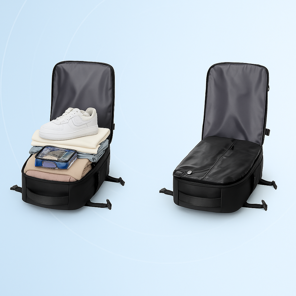 PackAir™ – Sac de voyage compressible 2-en-1 | Gagnez 50 % d’espace